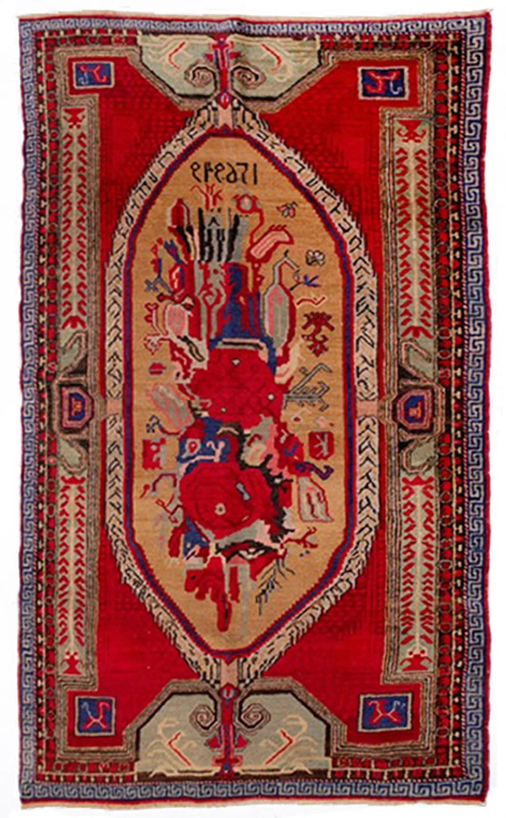 سجادة من الصوف على الصوف مع نقش