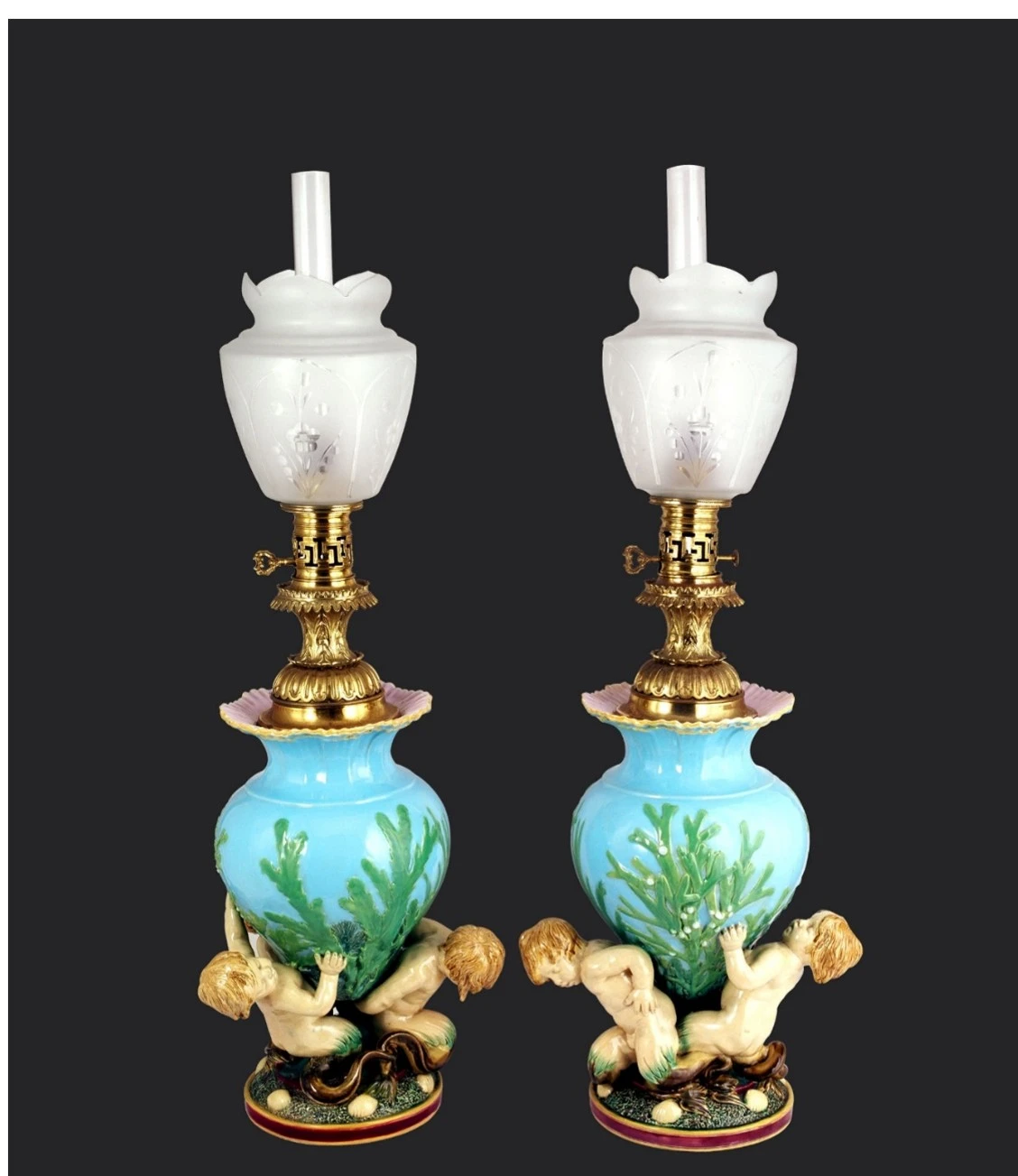 زوج كبير من مصابيح الغاز السيراميكية