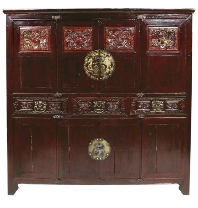 خزانة خشبية منحوتة صينية فاخرة