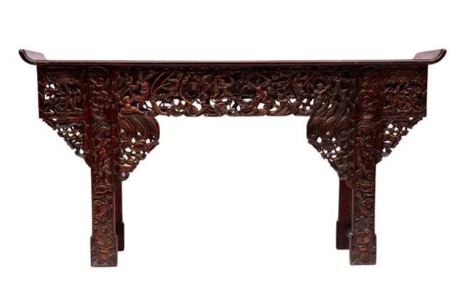 وحدة تحكم صينية كبيرة منحوتة بزخارف ميمونة