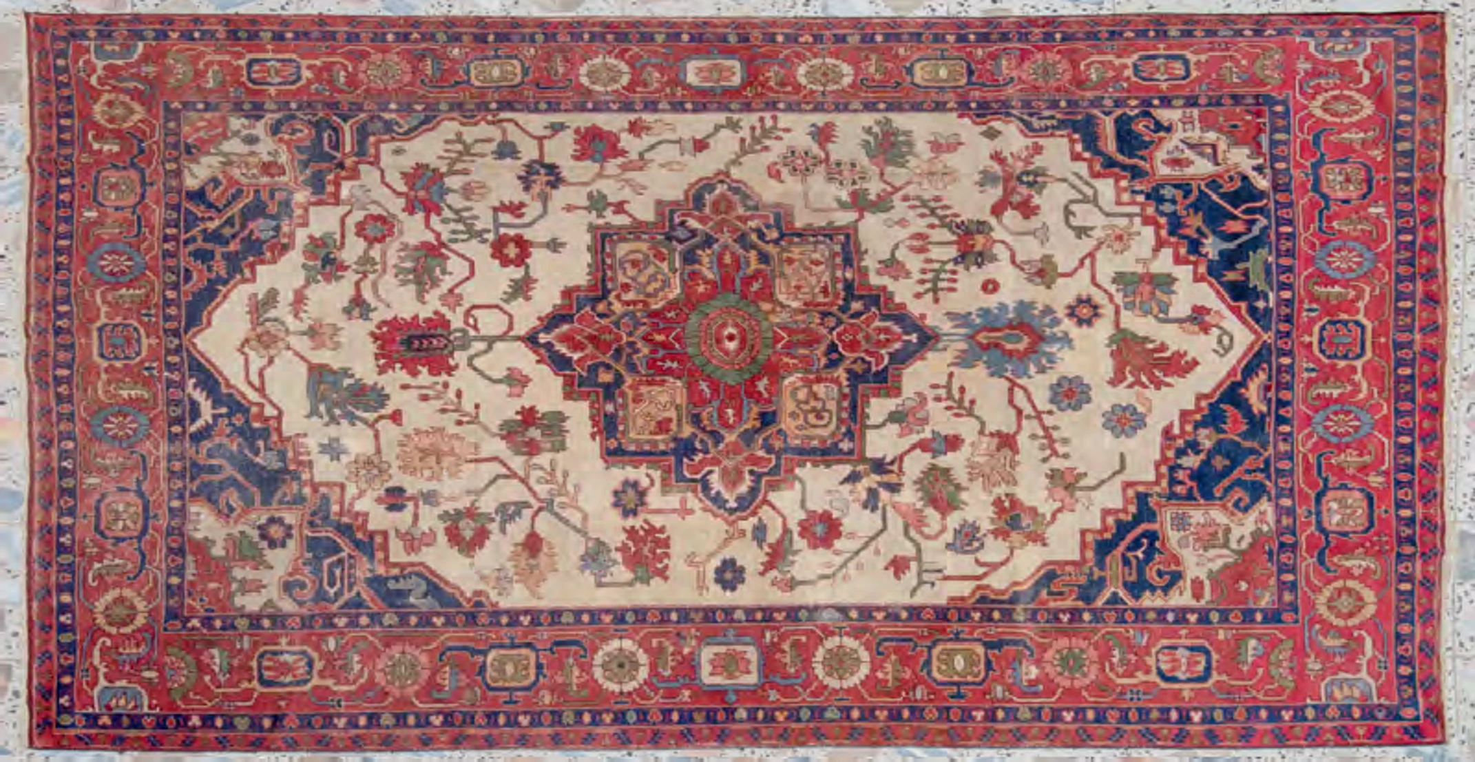 سجادة حريز مع حقل أبيض