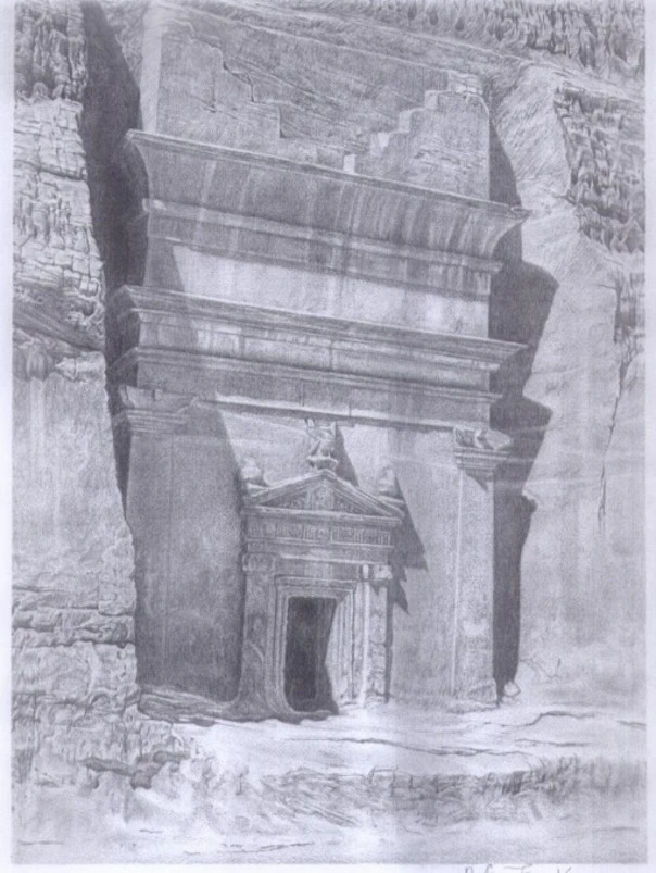 مجموعة من 4 مطبوعات حجرية مرقمة - مدائن صالح