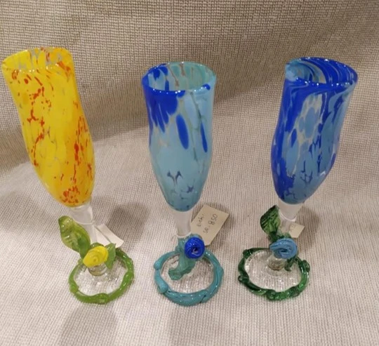 طقم كؤوس زجاجية مزخرفة معاصرة