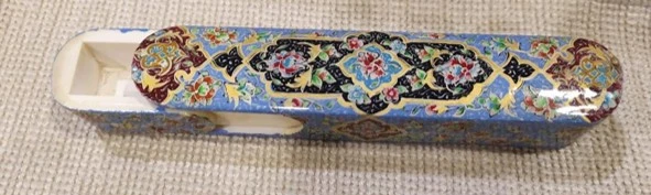 صندوق عظام الجمل الإيرانية المرسومة يدويًا