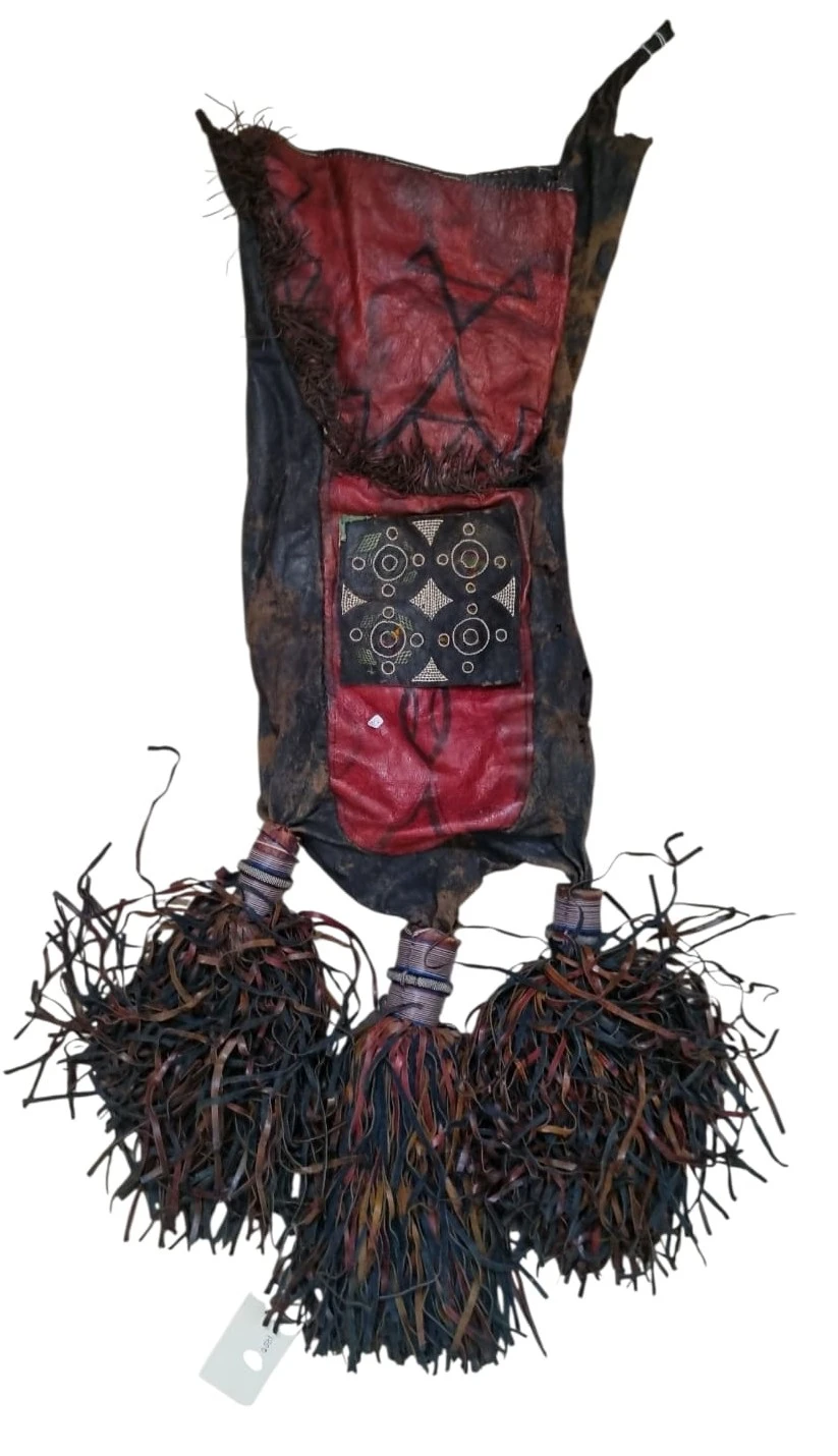 حقيبة جلدية كبيرة متعددة الألوان