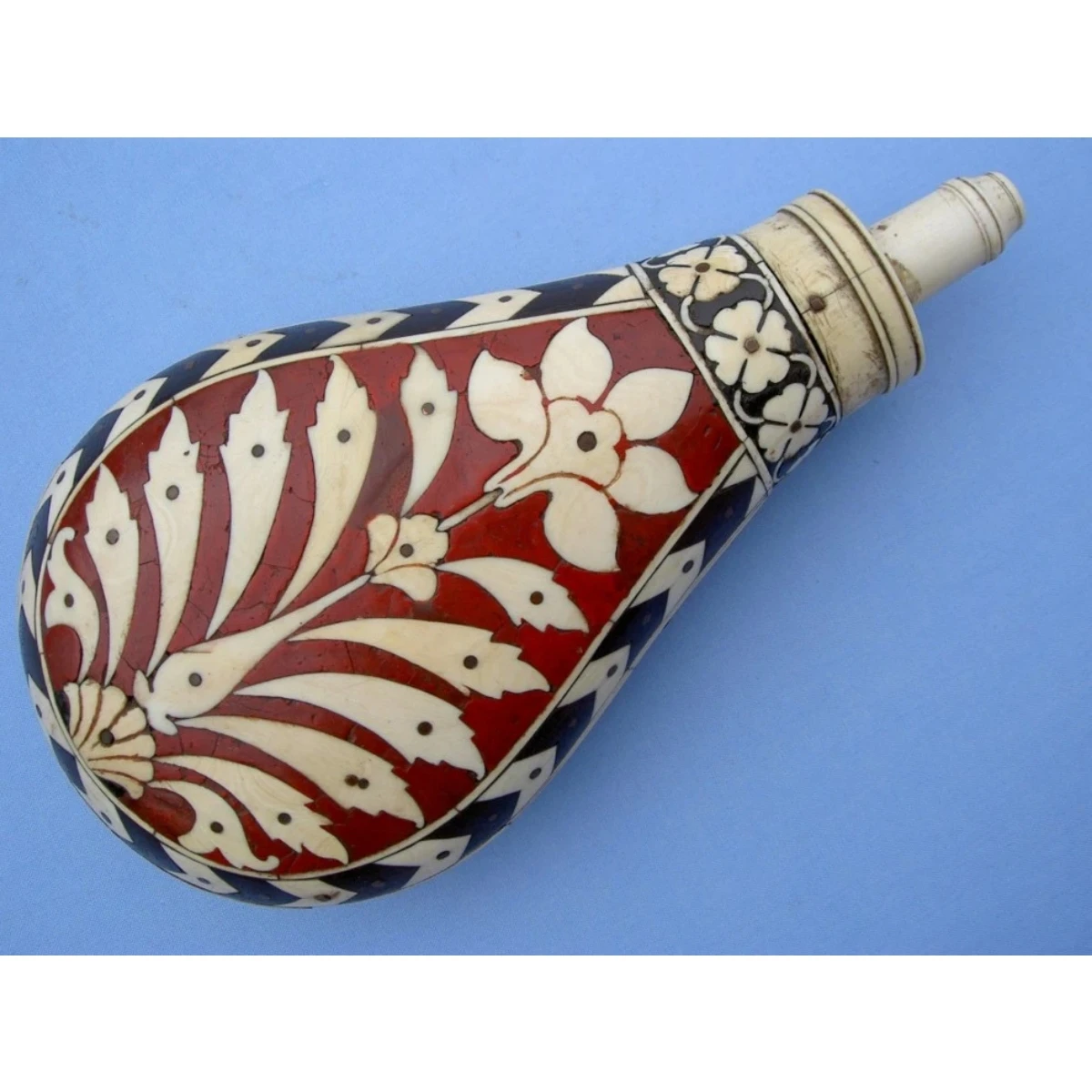 A scarce Indian powder flask