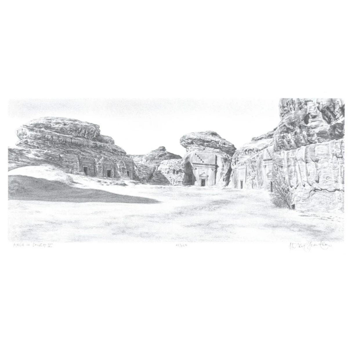 Lot of 4 Limited Edition Numbered Lithographs - Mada'in Saleh