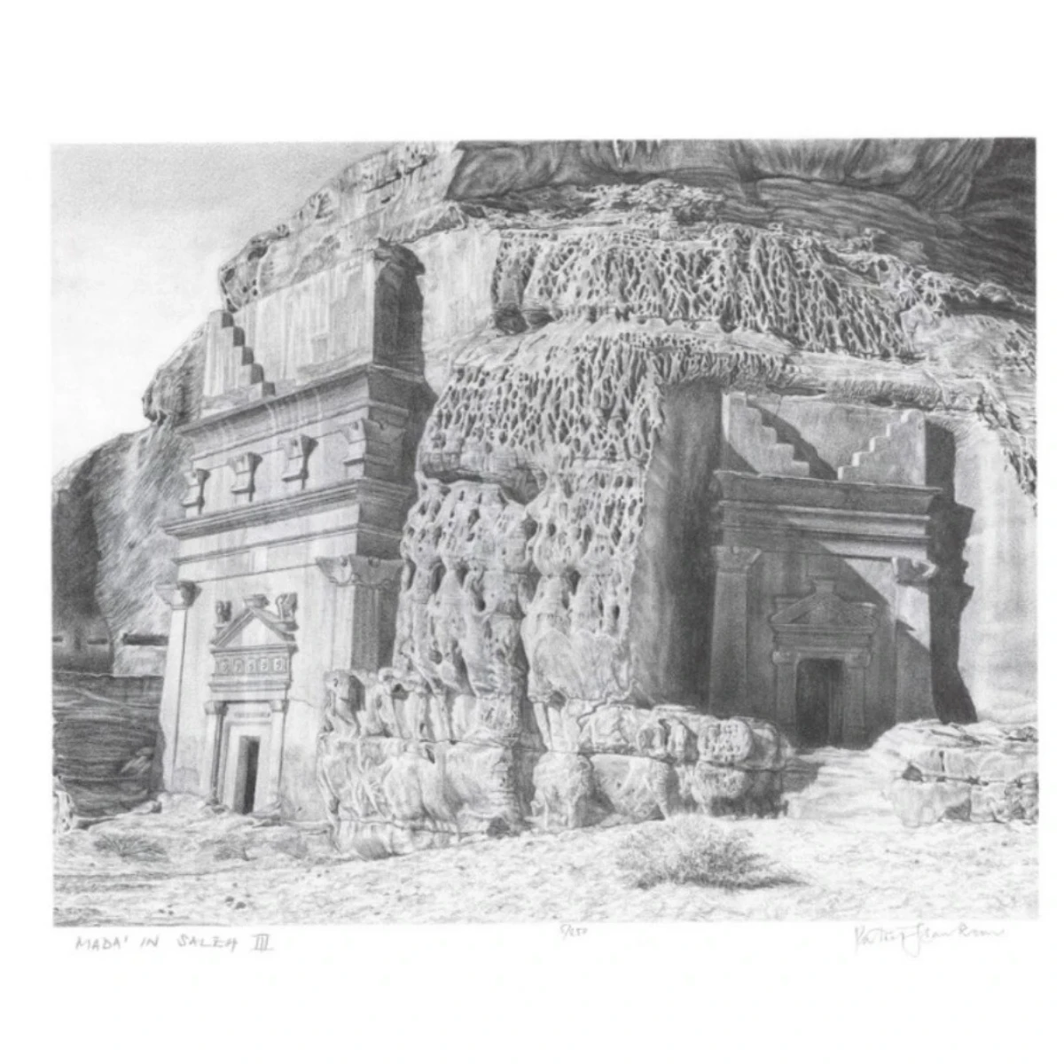 Lot of 4 Limited Edition Numbered Lithographs - Mada'in Saleh