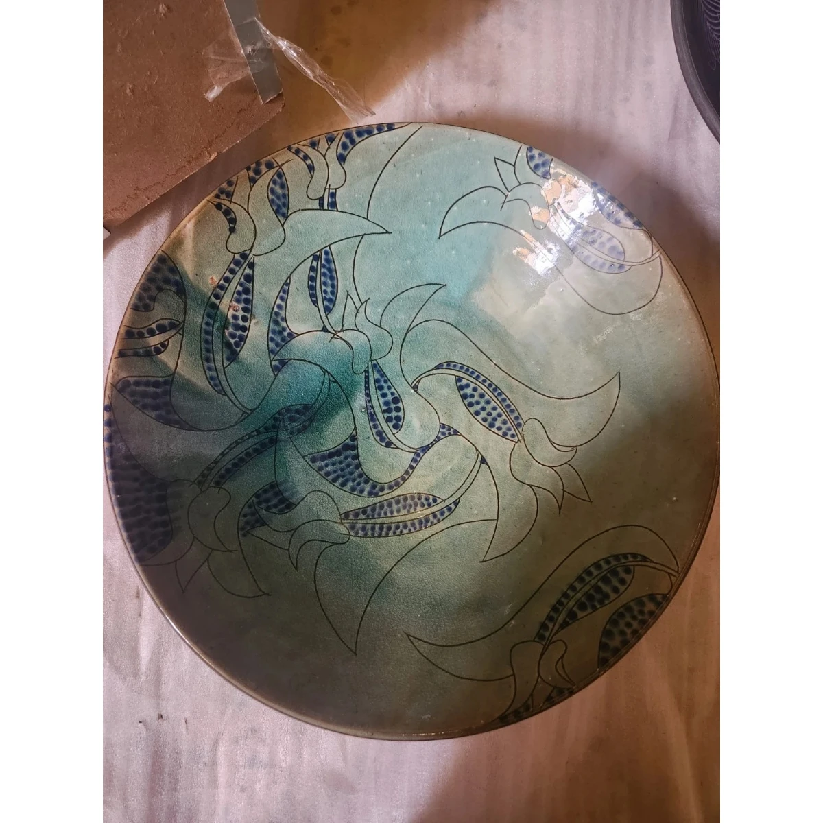 Lustreware ceramic plate