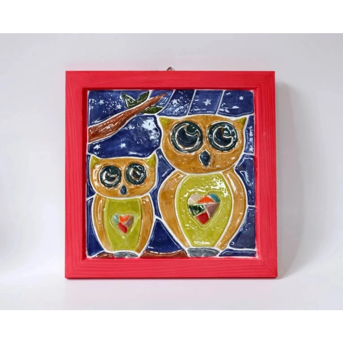 Polychrome glazed owl clipboard