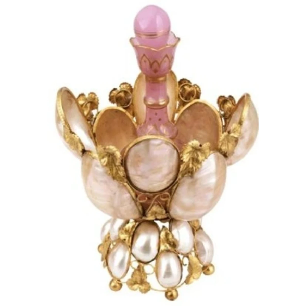 A Rare Pink Opaline Perfume Flask