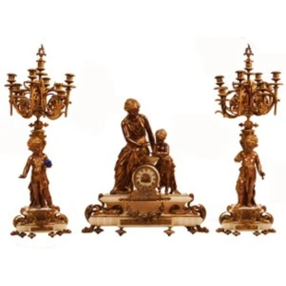 A Metal set of Gilded Bronze