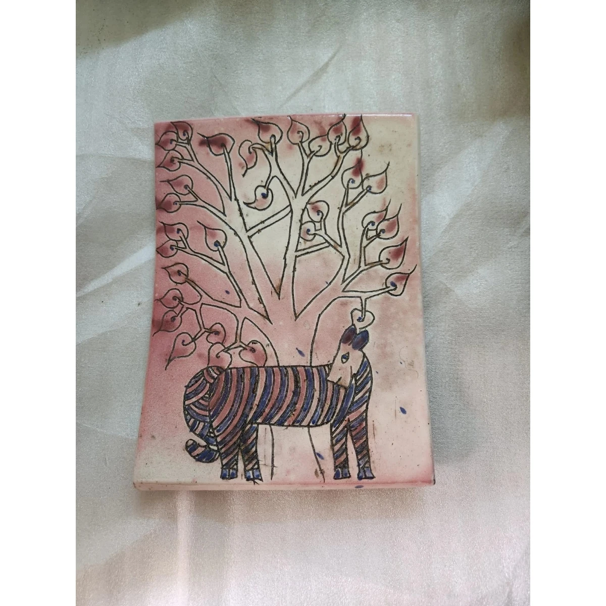 Rectangular lusterware ceramic