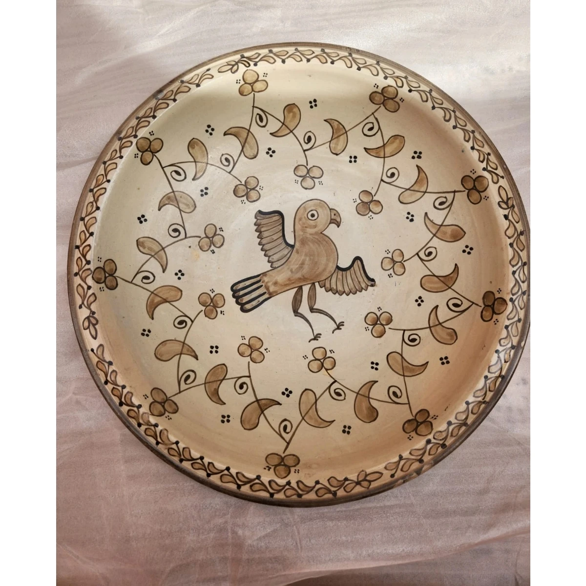 Biege and Copper Ceramic Plate