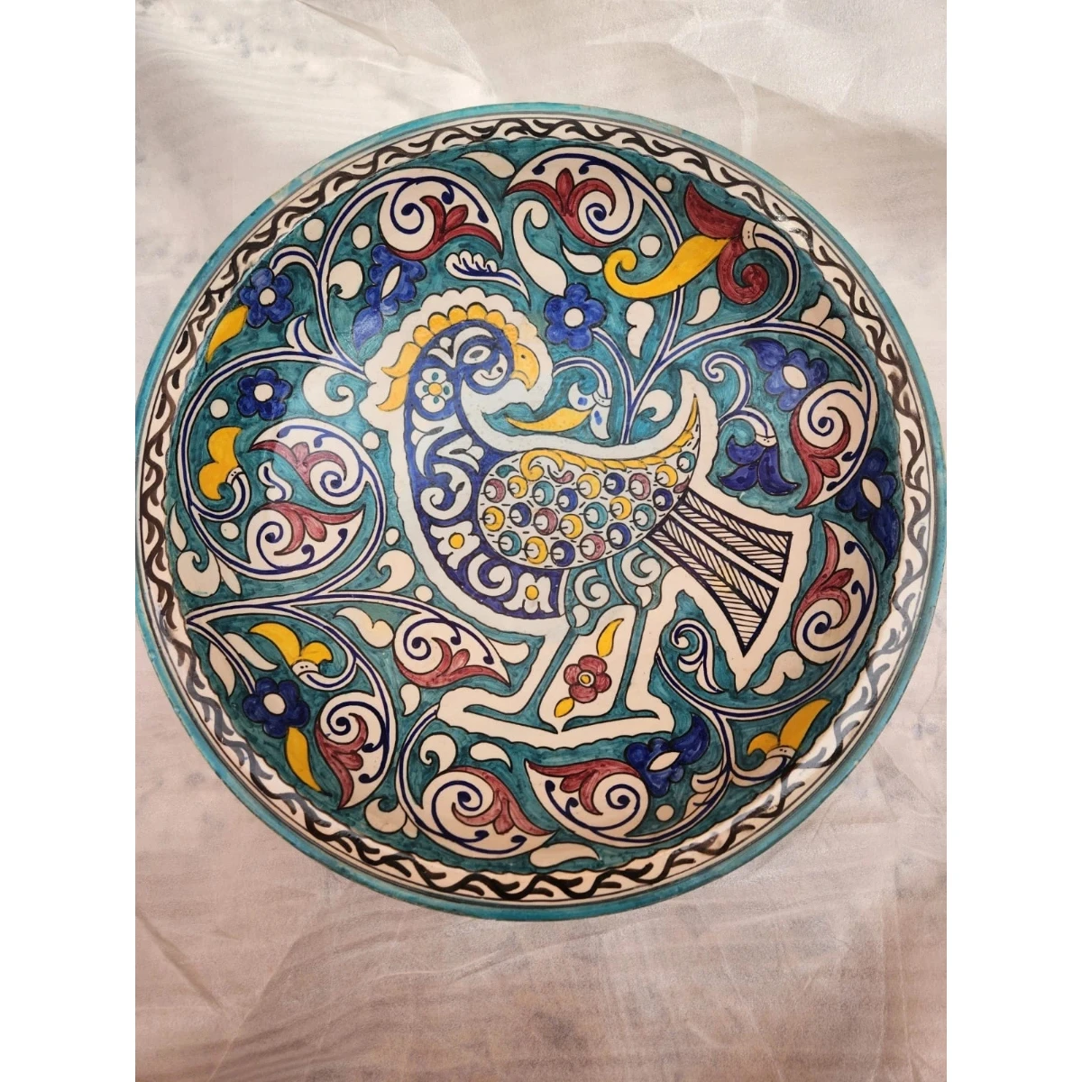 multi-colored ceramic plate