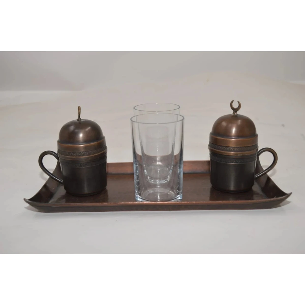 Duet Brown Patina Copper Coffee Set