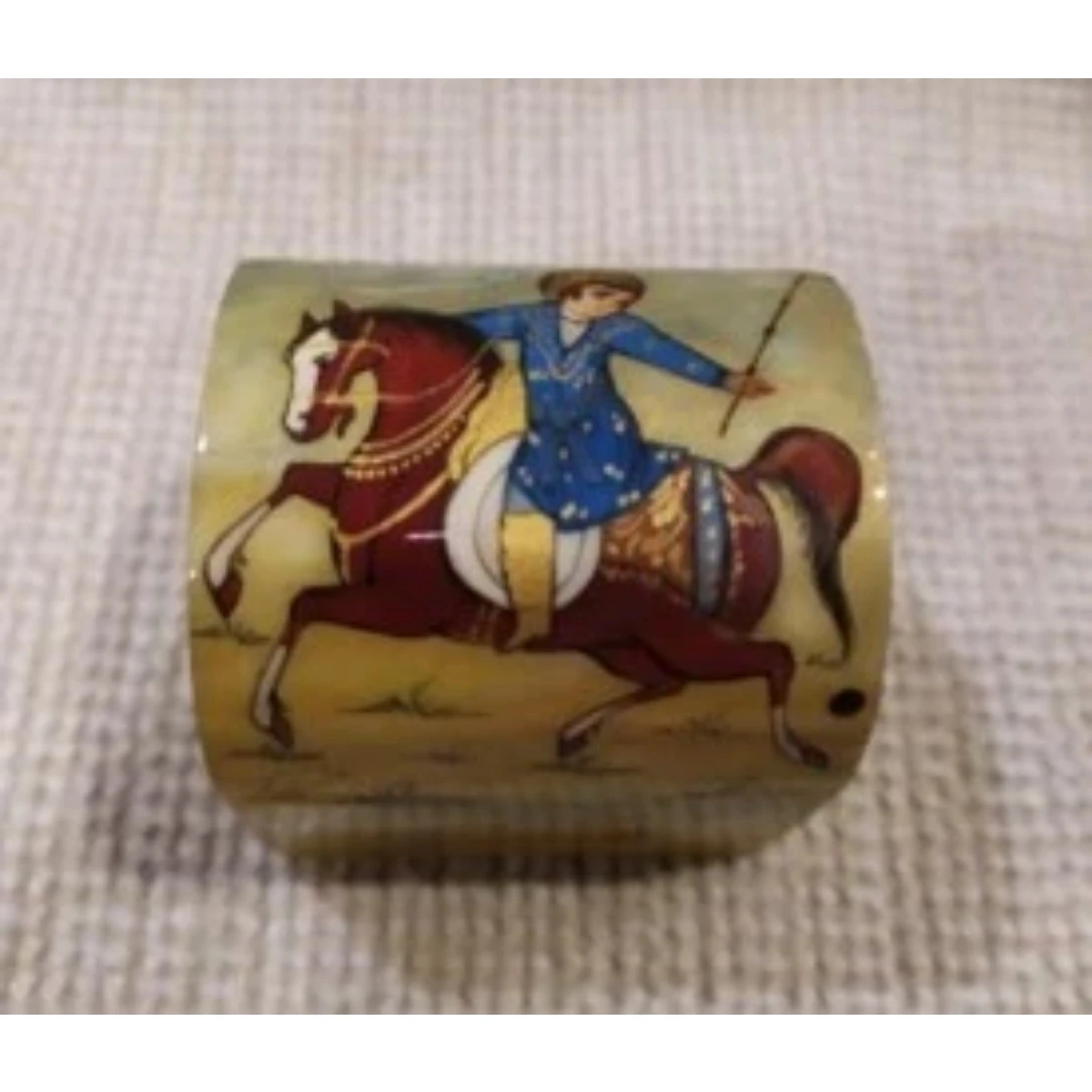 Iranian hand painted camel bone box