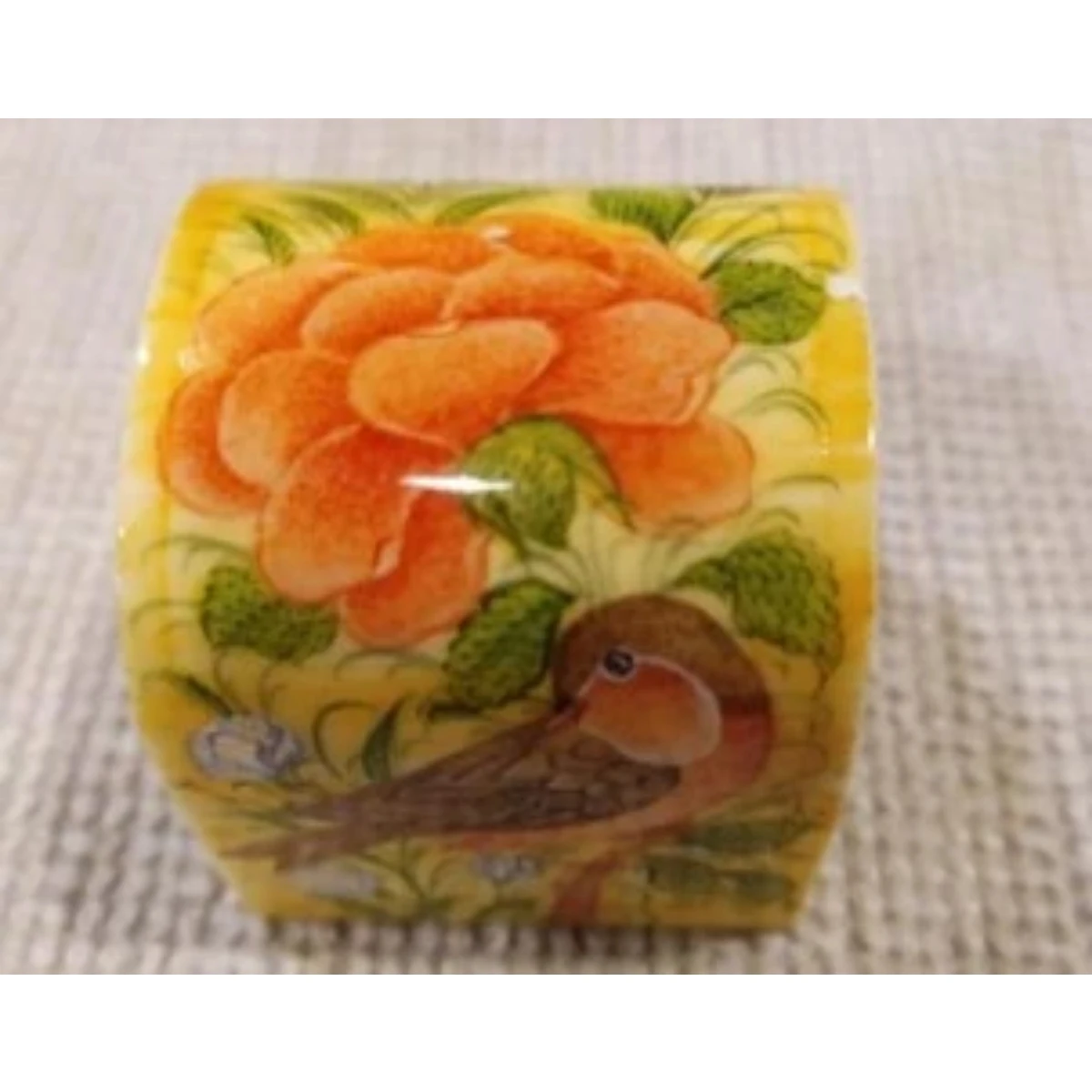 Iranian hand painted camel bone box