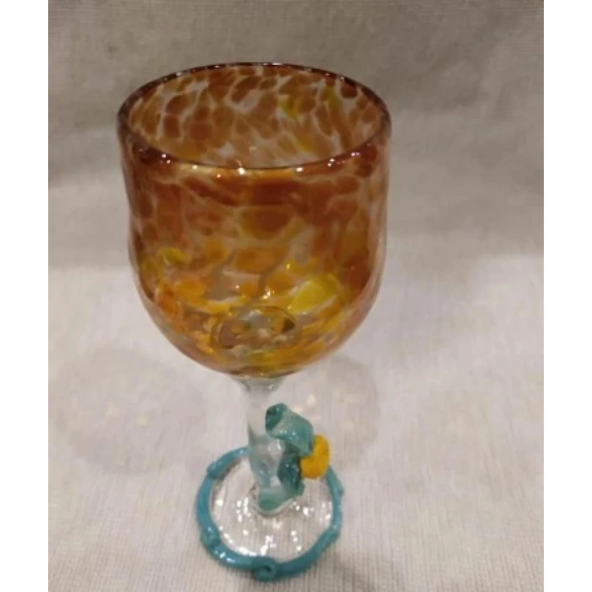 A contemporary decorative glass cup